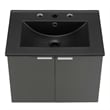 Modway Maybelle Modern Wood Wall-Mount Bathroom Vanity in Gray/Black