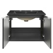 Modway Maybelle Modern Wood Wall-Mount Bathroom Vanity in Gray/Black
