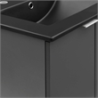 Modway Maybelle Modern Wood Wall-Mount Bathroom Vanity in Gray/Black