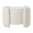 Modway Nebula Modern Boucle Fabric Upholstered Ottoman in Ivory