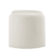 Modway Nebula Modern Boucle Fabric Upholstered Ottoman in Ivory