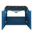 Modway Maybelle Modern Wood Wall-Mount Bathroom Vanity in Navy/Black