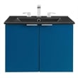 Modway Maybelle Modern Wood Wall-Mount Bathroom Vanity in Navy/Black