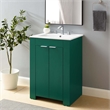 Modway Maybelle Modern Wood/Ceramic Bathroom Vanity in Green/White