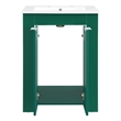 Modway Maybelle Modern Wood/Ceramic Bathroom Vanity in Green/White