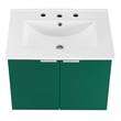 Modway Maybelle Modern Wood Wall-Mount Bathroom Vanity in Green/White