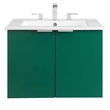 Modway Maybelle Modern Wood Wall-Mount Bathroom Vanity in Green/White