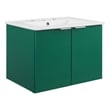 Modway Maybelle Modern Wood Wall-Mount Bathroom Vanity in Green/White