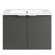 Modway Maybelle Modern Wood Wall-Mount Bathroom Vanity in Gray/White
