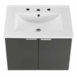 Modway Maybelle Modern Wood Wall-Mount Bathroom Vanity in Gray/White