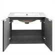 Modway Maybelle Modern Wood Wall-Mount Bathroom Vanity in Gray/White