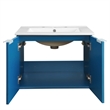 Modway Maybelle Modern Wood Wall-Mount Bathroom Vanity in Navy/White