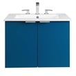 Modway Maybelle Modern Wood Wall-Mount Bathroom Vanity in Navy/White