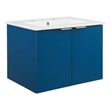 Modway Maybelle Modern Wood Wall-Mount Bathroom Vanity in Navy/White