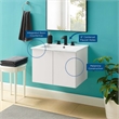 Modway Maybelle Modern Wood Wall-Mount Bathroom Vanity in White