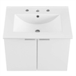 Modway Maybelle Modern Wood Wall-Mount Bathroom Vanity in White