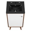 Modway Transmit Modern Particleboard Wood Bathroom Vanity in Walnut/White