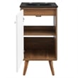 Modway Transmit Modern Particleboard Wood Bathroom Vanity in Walnut/White