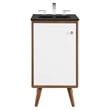 Modway Transmit Modern Particleboard Wood Bathroom Vanity in Walnut/White