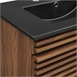 Modway Render Modern Wood Wall-Mount Bathroom Vanity in Walnut/Black