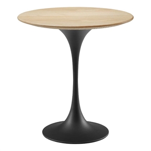 Modway Lippa 20&quot Round Modern Wood & Metal Side Table in Natural/Black