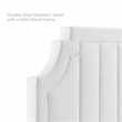 Modway Alyona Channel Tufted Velvet King/California King Headboard in White