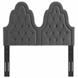 Modway Augustine Tufted Performance Velvet Twin Headboard in Charcoal