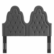 Modway Augustine Tufted Performance Velvet Twin Headboard in Charcoal