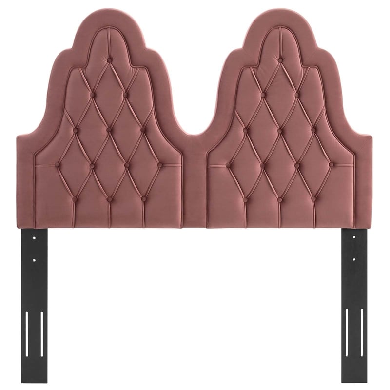 Modway Augustine Tufted Performance Velvet Twin Headboard in Dusty Rose