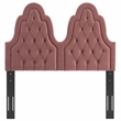 Modway Augustine Tufted Performance Velvet Twin Headboard in Dusty Rose