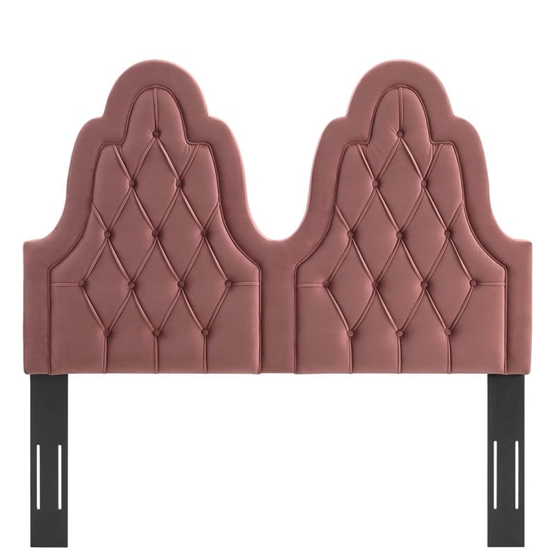 Modway Augustine Tufted Performance Velvet Twin Headboard in Dusty Rose