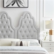 Modway Augustine Tufted Performance Velvet Twin Headboard in Light Gray
