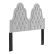 Modway Augustine Tufted Performance Velvet Twin Headboard in Light Gray