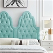 Modway Augustine Tufted Performance Velvet Twin Headboard in Mint Green