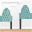 Modway Augustine Tufted Performance Velvet Twin Headboard in Mint Green