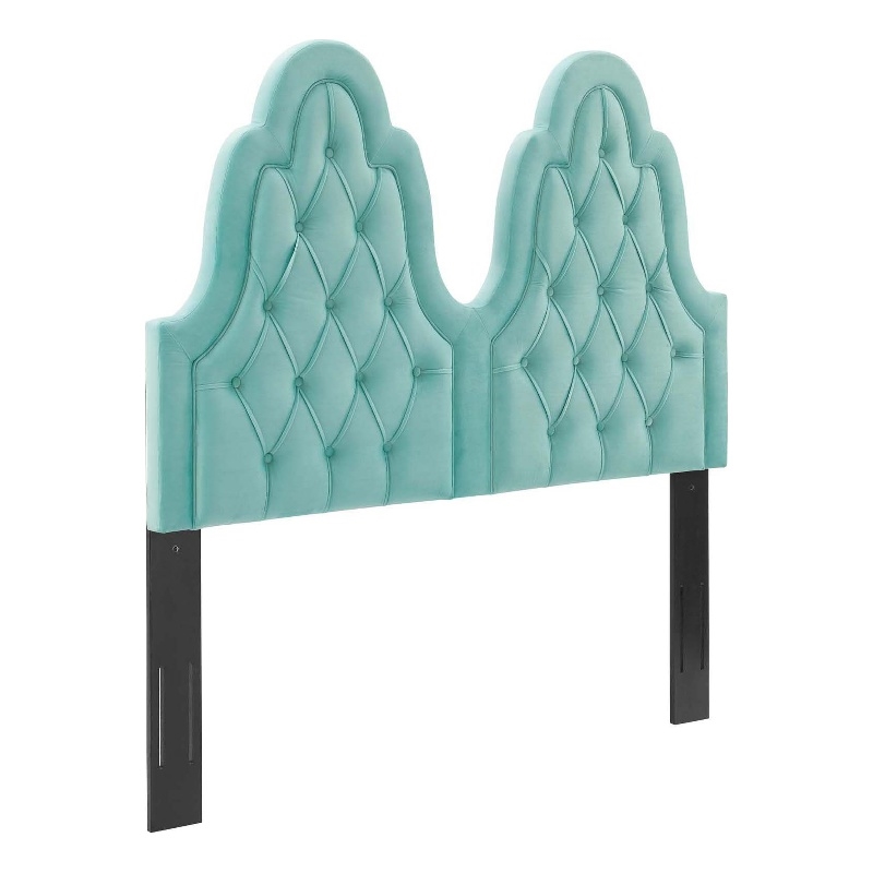 Modway Augustine Tufted Performance Velvet Twin Headboard in Mint Green