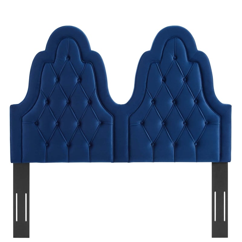 Modway Augustine Tufted Performance Velvet Twin Headboard in Navy