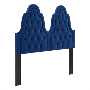 Modway Augustine Tufted Performance Velvet Twin Headboard in Navy