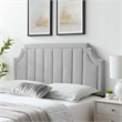 Modway Alyona Channel Tufted Velvet Full/Queen Headboard in Light Gray