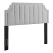 Modway Alyona Channel Tufted Velvet Full/Queen Headboard in Light Gray
