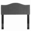 Modway Brielle Channel Tufted Performance Velvet Twin Headboard in Charcoal