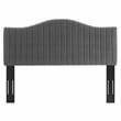 Modway Brielle Channel Tufted Performance Velvet Twin Headboard in Charcoal