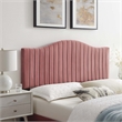 Modway Brielle Channel Tufted Performance Velvet Twin Headboard in Dusty Rose