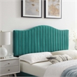 Modway Brielle Channel Tufted Performance Velvet Twin Headboard in Teal Green