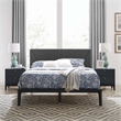 Modway Dakota 3-Piece Wood and Polyester Fabric Upholstered Bedroom Set in Blue