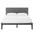 Modway Dakota 3-Piece Wood and Polyester Fabric Upholstered Bedroom Set in Blue