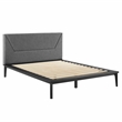 Modway Dakota 3-Piece Wood and Polyester Fabric Upholstered Bedroom Set in Blue