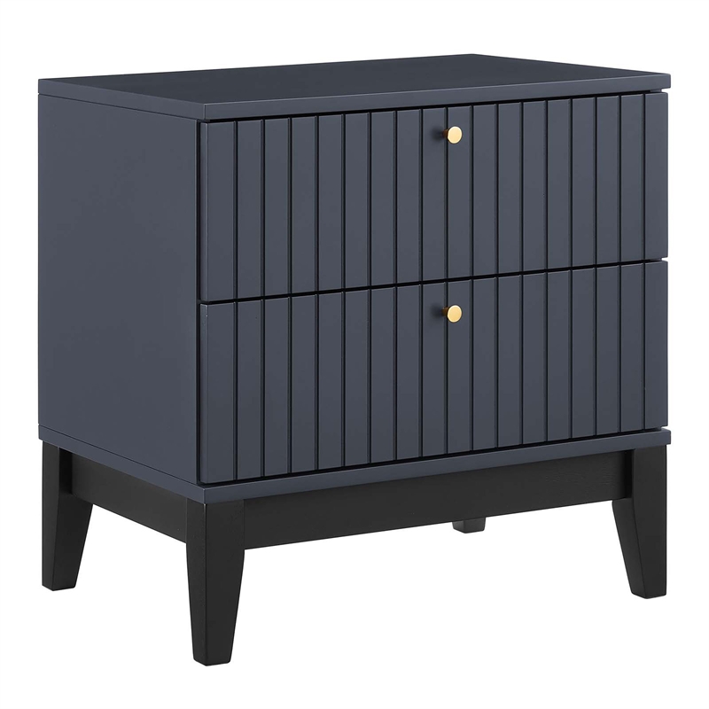 Modway Dakota 3-Piece Wood and Polyester Fabric Upholstered Bedroom Set in Blue