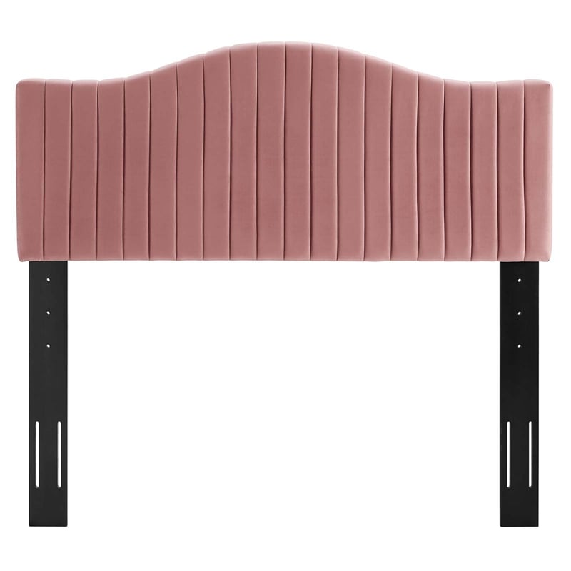 Modway Brielle Channel Tufted Velvet Full/Queen Headboard in Dusty Rose