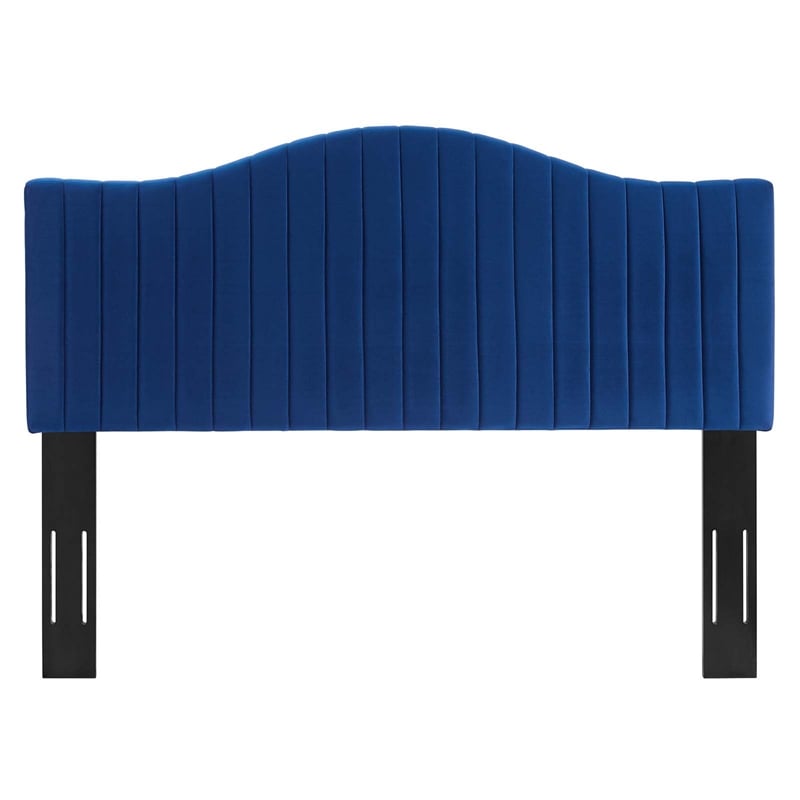 Modway Brielle Channel Tufted Performance Velvet Full/Queen Headboard in Navy